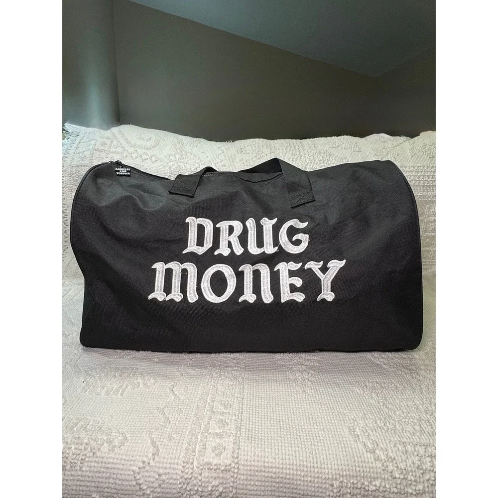 A$$holes Live Forever Dr*g Money Duffel Bag Black Lrg Streetwear Travel Gym NWOT